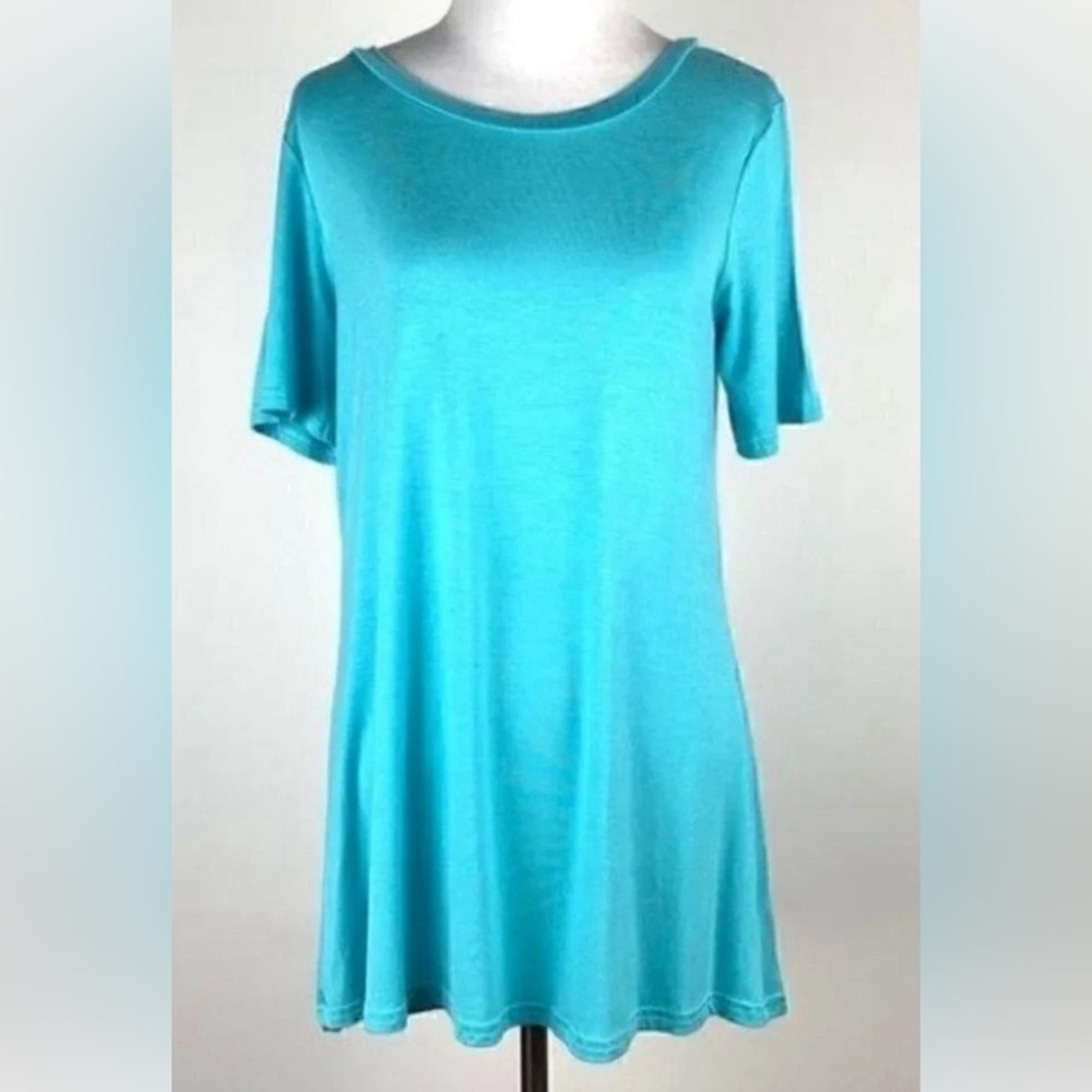 Deloache Heathmoor Short Sleeve Tunic Turquoise Size Large New with Tags
